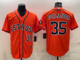 MLB Houston Astros #35 Justin Verlander Orange With Patch Game Nike Jersey