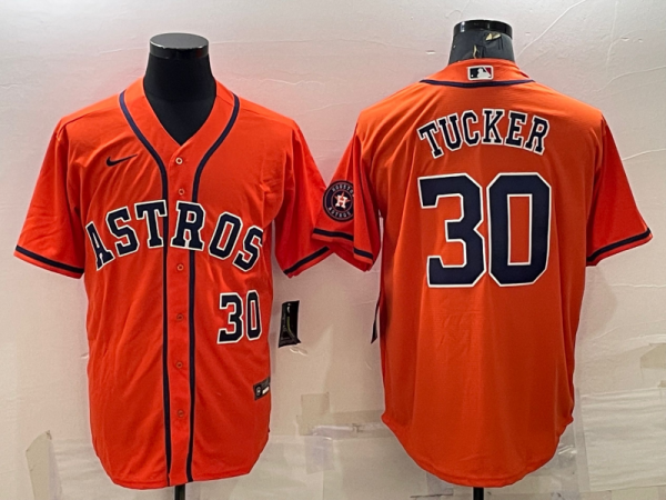 MLB Houston Astros #30 Kyle Tucker Orange Game Nike Jersey