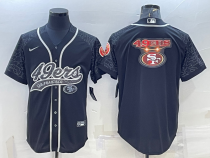 Men's San Francisco 49ers Black Reflective Team Big Logo With Patch Jersey