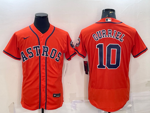 MLB Houston Astros #10 Yuli Gurriel Orange Flex Base Elite Jersey