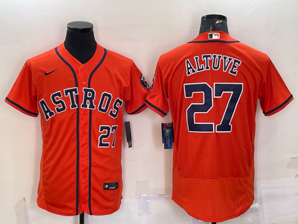 MLB Houston Astros #27 Jose AltuveOrange Flex Base Elite Jersey