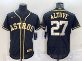 MLB Houston Astros #27 Jose Altuve  Black Gold Flex Base Elite Jersey