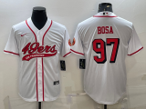 Men's San Francisco 49ers #97 Nick Bosa White Baseball Nike Jersey