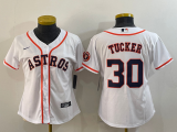 Women MLB Houston Astros #30 Kyle Tucker White Game Nike Jersey