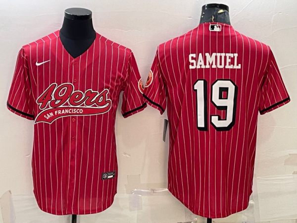 Men's San Francisco 49ers #19 Deebo Samuel Red Baseball Nike Jersey