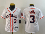 Youth MLB Houston Astros #3 Jeremy Peña White Game Nike Jersey