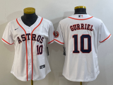 Women MLB Houston Astros #10 Yuli Gurriel White Game Nike Jersey