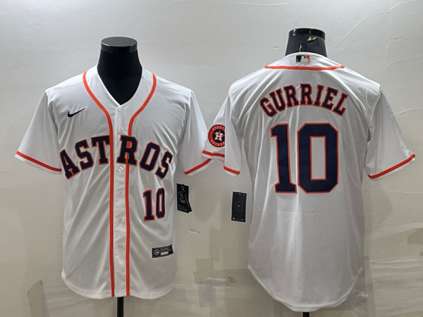 MLB Houston Astros #10 Yuli Gurriel White Game Nike Jersey