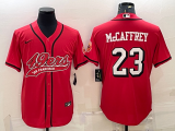 Men's San Francisco 49ers #23 Christian McCaffrey Red Baseball Nike Jersey