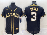 MLB Houston Astros #3 Jeremy Peña Black Gold Flex Base Elite Jersey