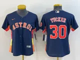 Copy Women MLB Houston Astros #30 Kyle Tucker Navy Game Nike Jersey
