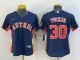 Copy Women MLB Houston Astros #30 Kyle Tucker Navy Game Nike Jersey