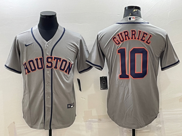 MLB Houston Astros #10 Yuli Gurriel Grey Game Nike Jersey