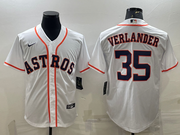 MLB Houston Astros #35 Justin Verlander White Game Nike Jersey