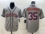 MLB Houston Astros #35 Justin Verlander Grey Game Nike Jersey