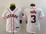 Youth MLB Houston Astros #3 Jeremy Peña White Game Nike Jersey