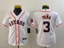 Youth MLB Houston Astros #3 Jeremy Peña White Game Nike Jersey