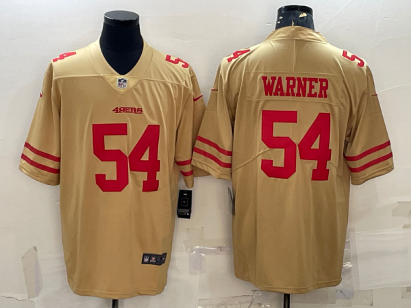 Men's San Francisco 49ers #54 Warner Gold Inverted Legend Men Jersey