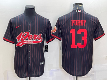 Men's San Francisco 49ers #13 Brock Purdy Black Baseball Nike Jersey