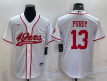 Men's San Francisco 49ers #13 Brock Purdy White Baseball Nike Jersey