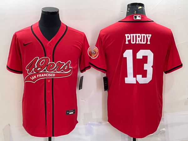 Men's San Francisco 49ers #13 Brock Purdy Red Baseball Nike Jersey