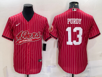 Men's San Francisco 49ers #13 Brock Purdy Red Baseball Nike Jersey