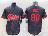 Men's San Francisco 49ers #80 Jerry Rice Black Baseball Nike Jersey