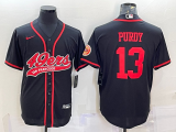 Men's San Francisco 49ers #13 Brock Purdy Black Baseball Nike Jersey