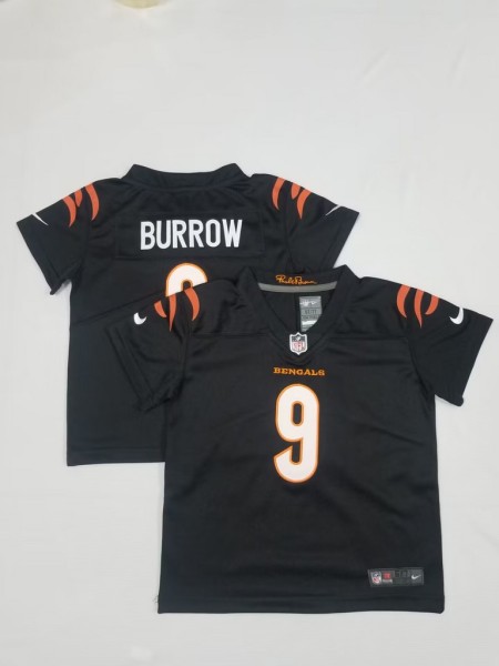 Cincinnati Bengals #9 Joe Burrow Black Vapor Untouchable Limited Toddlers Jersey