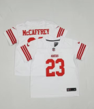 San Francisco 49ers #23 Christian McCaffrey 2022 New White Vapor Untouchable Limited Toddlers Jersey