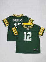 Green Bay Packers #12 Aaron Rodgers Green Vapor Untouchable Limited Toddlers Jersey