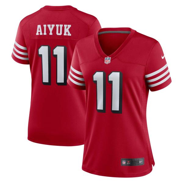 Women San Francisco 49ers #11 Brandon Aiyuk Red Color Rush Limited Jersey