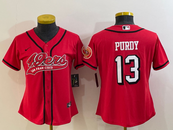 Women San Francisco 49ers #13 Brock Purdy Red Baseball Nike Jersey