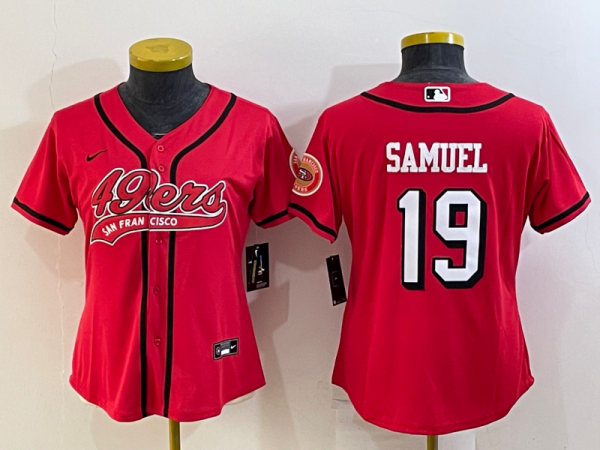 Women San Francisco 49ers #19 Deebo Samuel Red Baseball Nike Jersey