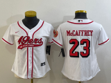 Women San Francisco 49ers #23 Christian McCaffrey White Baseball Nike Jersey