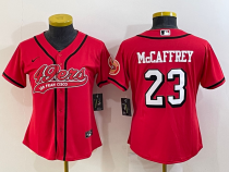 Women San Francisco 49ers #23 Christian McCaffrey Red Baseball Nike Jersey