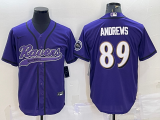 Men's Baltimore Ravens #89 Anderws Purple Baseball Nike Jersey