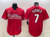 MLB Philadelphia Phillies #7 Turner Red Game Jersey