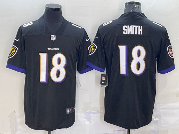 Men's Baltimore Ravens #18 Smith Black Vapor Untouchable Limited Jersey