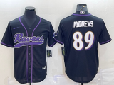 Men's Baltimore Ravens #89 Anderws Black Baseball Nike Jersey