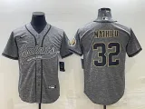 Men's New Orleans Saints #32 Tyrann Mathieu Gray With Patch Baseball Jersey