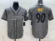 Men's Pittsburgh Steelers #90 T.J. Watt Grey Baseball Nike Jersey
