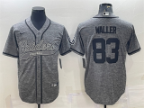 Men's Las Vegas Raiders #83 Darren Waller Gray With Patch Baseball Jersey