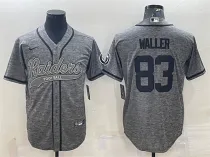 Men's Las Vegas Raiders #83 Darren Waller Gray With Patch Baseball Jersey