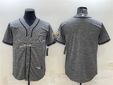 Men's New Orleans Saints Blank Gray With Patch Baseball Jersey