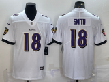 Men's Baltimore Ravens #18 Smith White Vapor Untouchable Limited Jersey