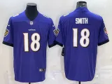 Men's Baltimore Ravens #18 Smith Purple Vapor Untouchable Limited Jersey