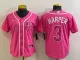 Women MLB Phillies #3 Bryce Harper Pink Nike Game Jersey