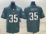 Men's Philadelphia Eagles #35 Sott Green Super Bowl LVII Patch Vapor Untouchable Limited Jersey