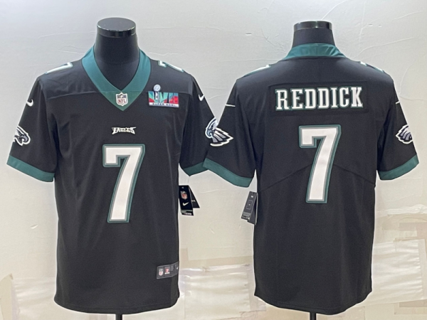 Men's Philadelphia Eagles #7 Haason Reddick Black Super Bowl LVII Patch Vapor Untouchable Limited Jersey